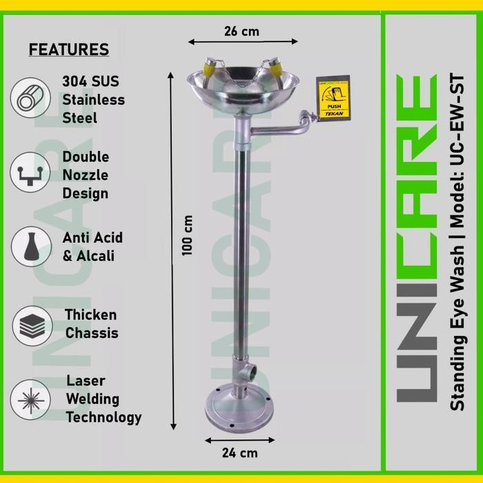 Emergency Eyewash Standing Unicare/Pedestal Mounted/Unicare