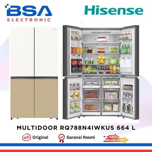 HISENSE RQ788NIWKUS KULKAS 4 PINTU SIDE BY SIDE INVERTER 670 L