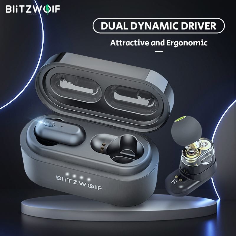[Dual Dynamic Driver] Blitzwolf TWS Earbuds bluetooth-compatible