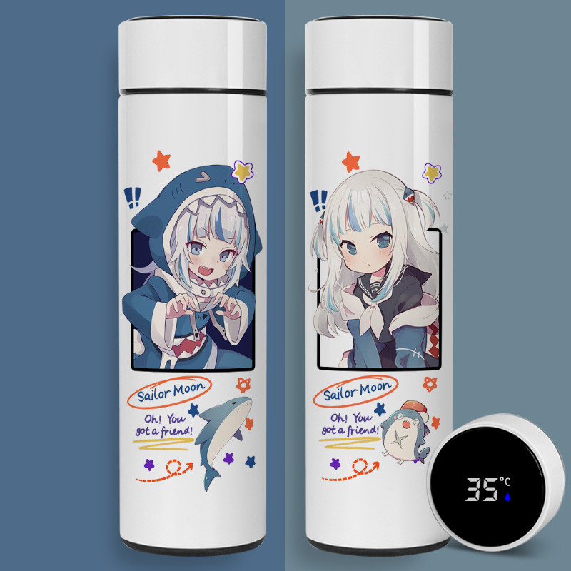 Game VTuber Gawr Gura Apex Predator Cosplay Anime Thermos Cup Travel