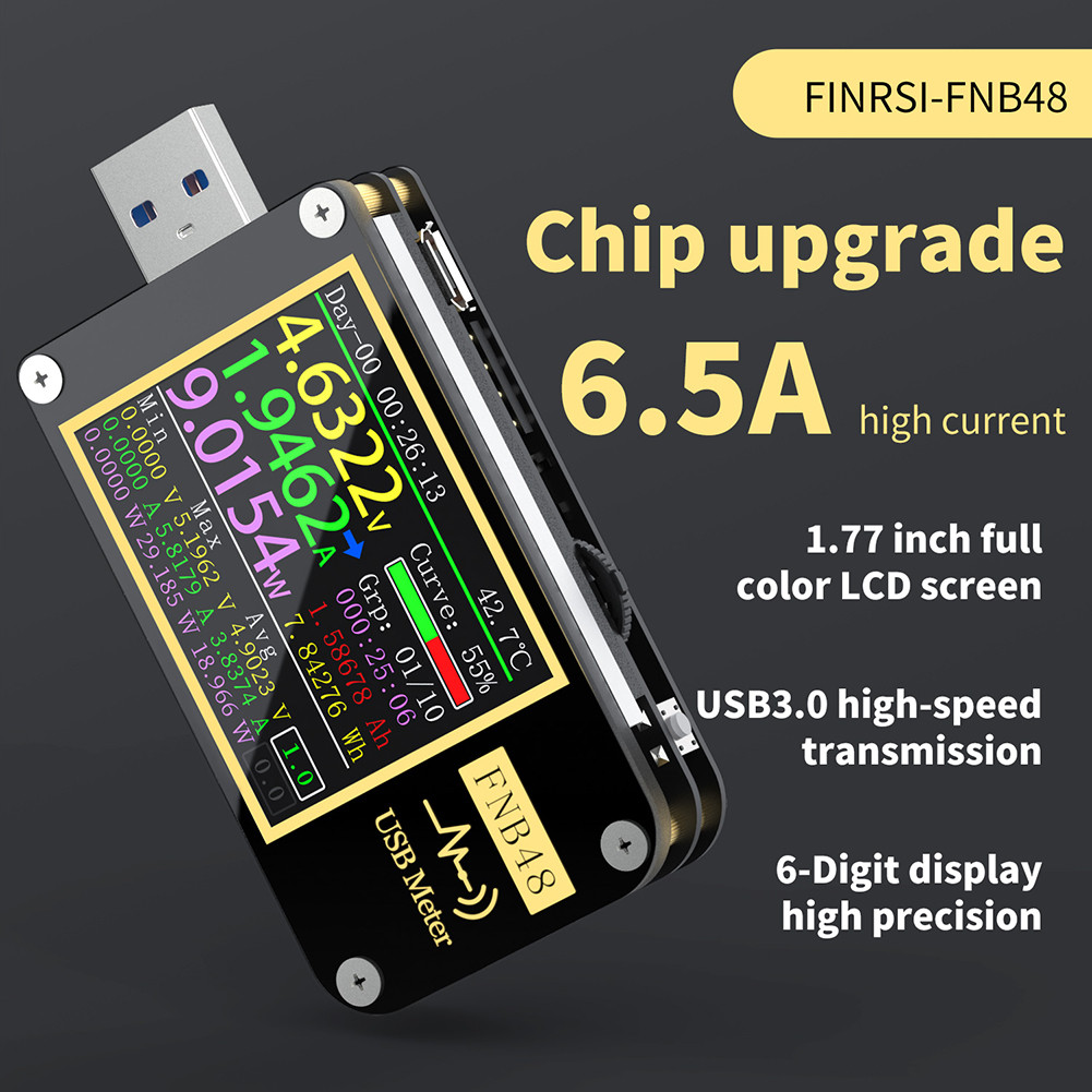 FNB48 USB Voltage Current Tester Meter Multifunctional Fast Charging