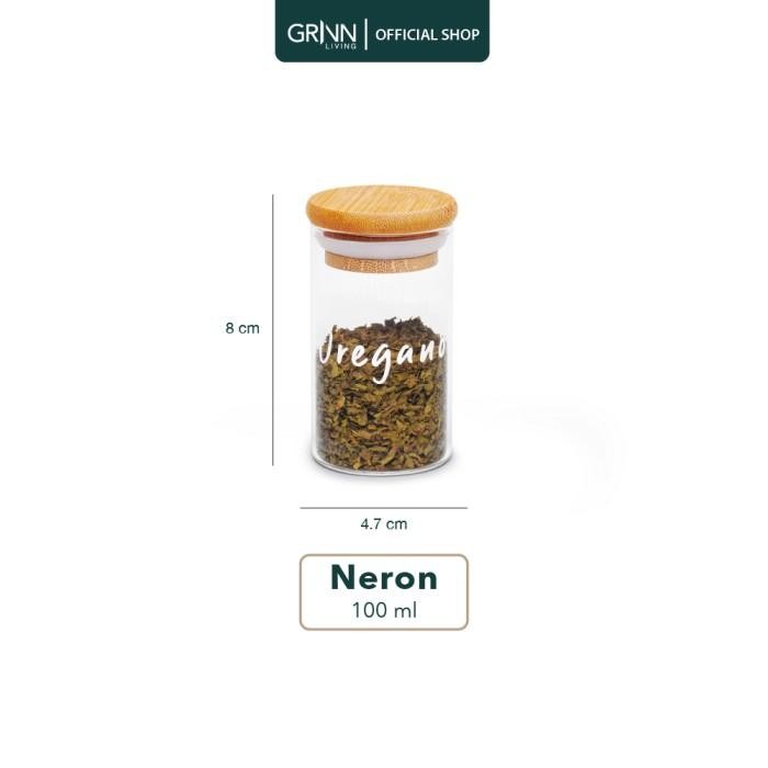 Grinn Living Set Paket Neron Glass Jar 100 ml Toples Mini Kayu