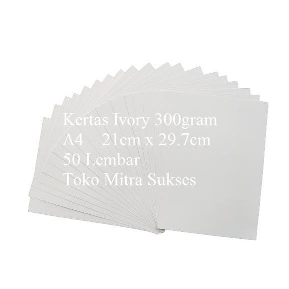 

Kertas Ivory 300Gram A4 Isi 50 Lembar Kode 112