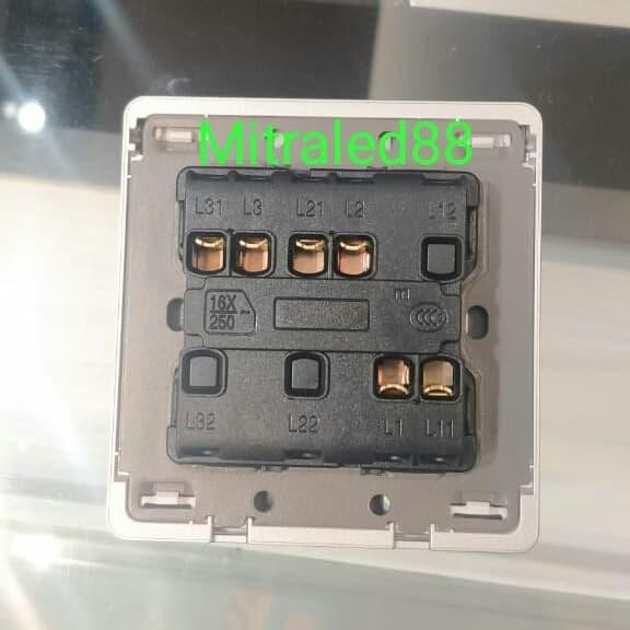 Berkualitas Saklar Nero Triple/3Gang New Model Titanium Silver Sakelar Lampu Inbow