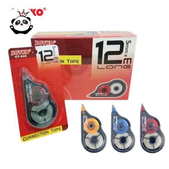 

corrcetion tape / tipex kertas 12 mtr joyko ct522 ( 1 pack isi 12 pcs) stationery kode 685