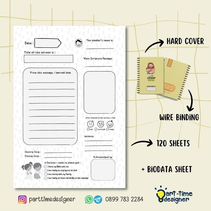 

Plain Sermon Book Bible Journal For Kids Notebook