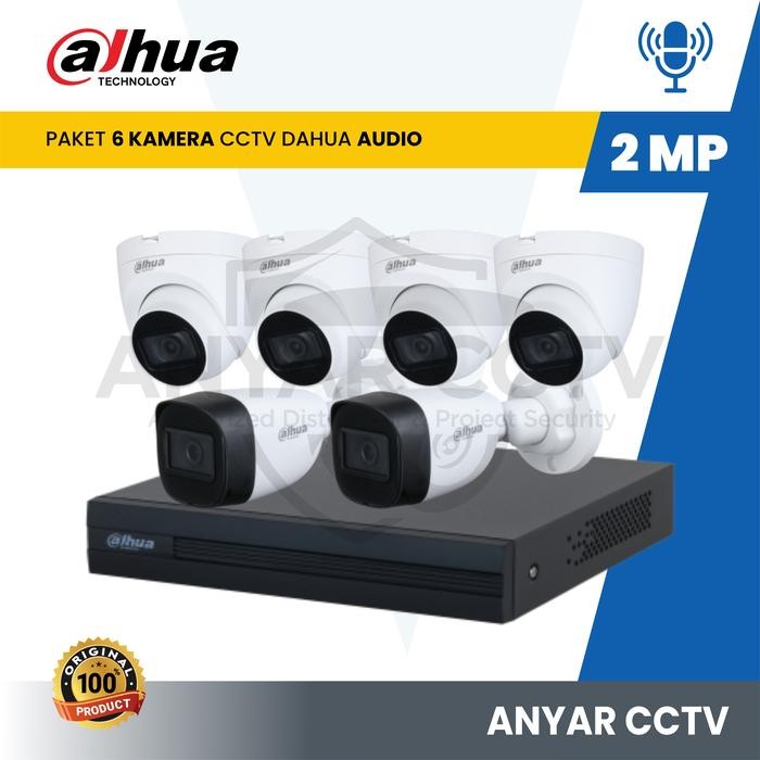 PAKET CCTV DAHUA 6CH AUDIO 2MP / CCTV DAHUA AUDIO 6 CAMERA - 2MP