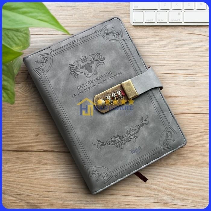 

Journaling Buku Catatan Harian Notebook Cover Kulit Kunci Password A5 - Td100