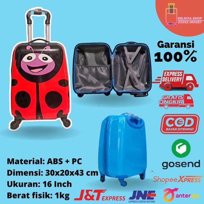 LANGSUNG GAS. TAS KOPER ANAK FROZEN ANA ELSA UK 16" INCH BAHAN PP MENGKILAP BAGUS