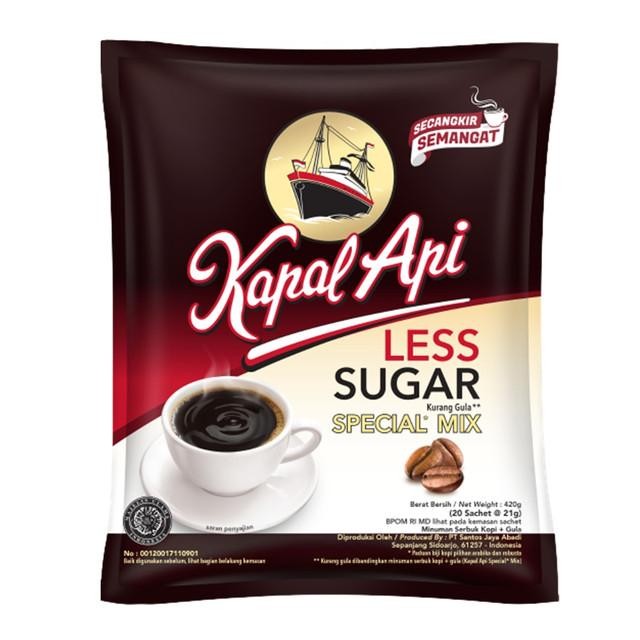 

KAPAL API SPECIAL MIX LESS SUGAR 2 BAG (20 X 21 GR)