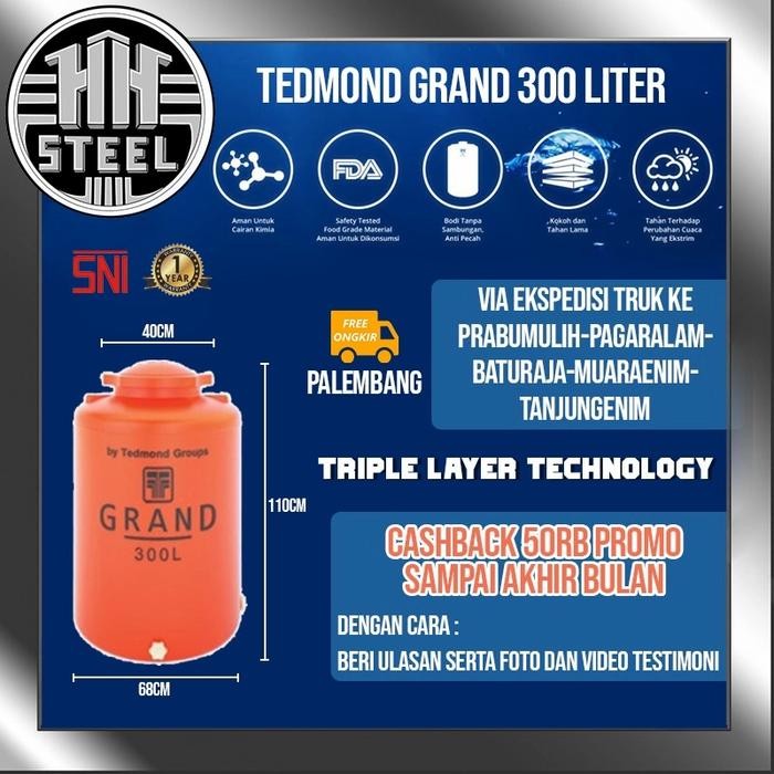 Terlaris Tangki Tanki Tandon Toren Air Tedmon Tedmond Grand Sni 250 Liter