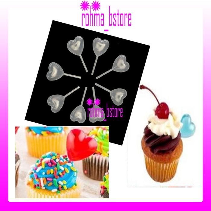 

FREShBgt- Pipet Cupcake Love 50 pcs Pipet Plastik Kue Dessert Saos Selai Fla
