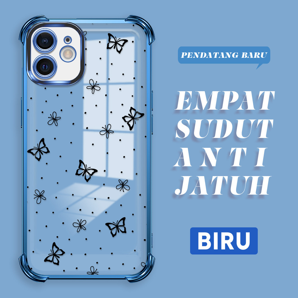 Softcase Transparan Kupu-kupu For Compitable With iPhone 12 Case Phone Soft Cassing Softcase Kesing 