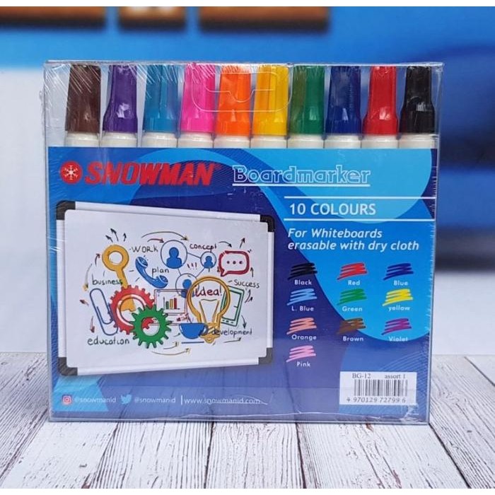 

Spidol Whiteboard Snowman 10 Warna / Sepidol Papan Tulis Snowman Set