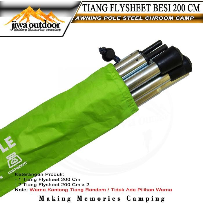 Tiang flysheet / tiang kanopi tenda / pilar tenda / 2 meter / besi