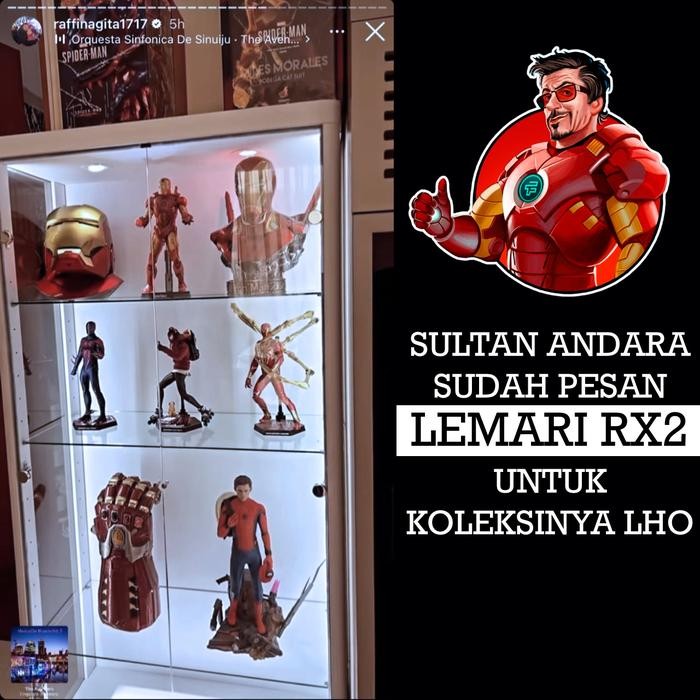 Paket Lengkap Lemari Rak Pajang Kaca Rx-2 Rx Hot Toys Action Figure