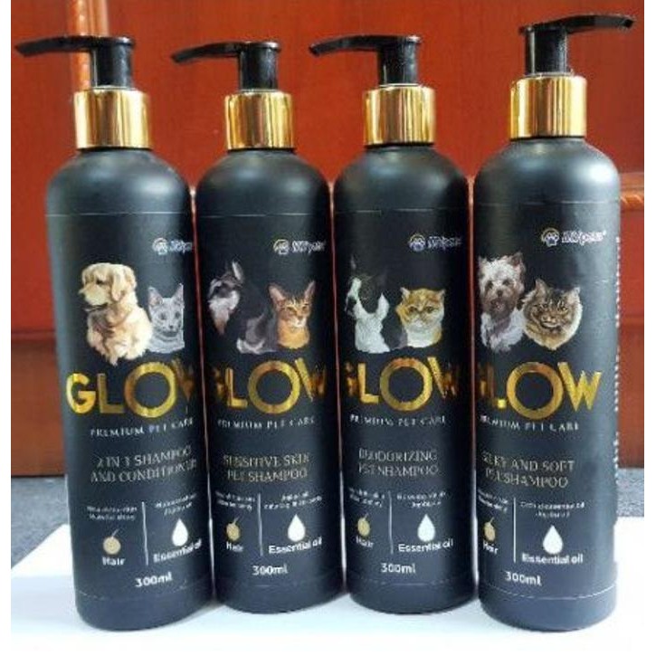 Shampo kucing Glow Premium Pet Care 300ml shampo hewan anjing kucing