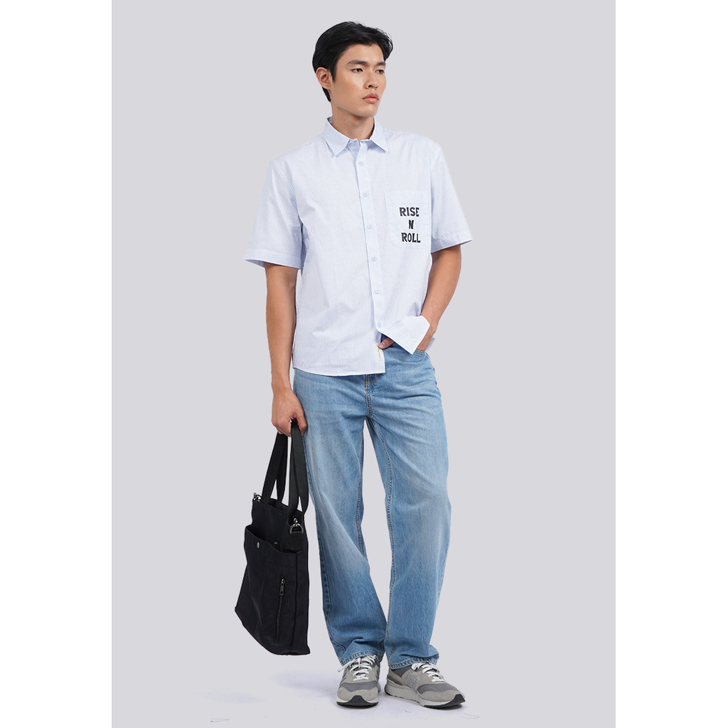 Executive x Ykha Amelz Oversized Short Sleeve Shirt Lt. Blue