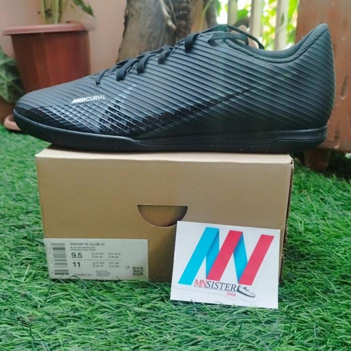 Sepatu Futsal Nike Mercurial VPR 15 Club IC art: DJ5969-001 Full Black Original BNIB Ori Asli Murah