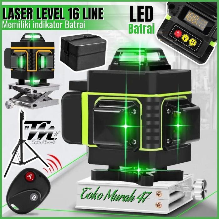 Laser Level 16 Line Set Hilda 4D Remote Tripod Laser Leveling Taffware