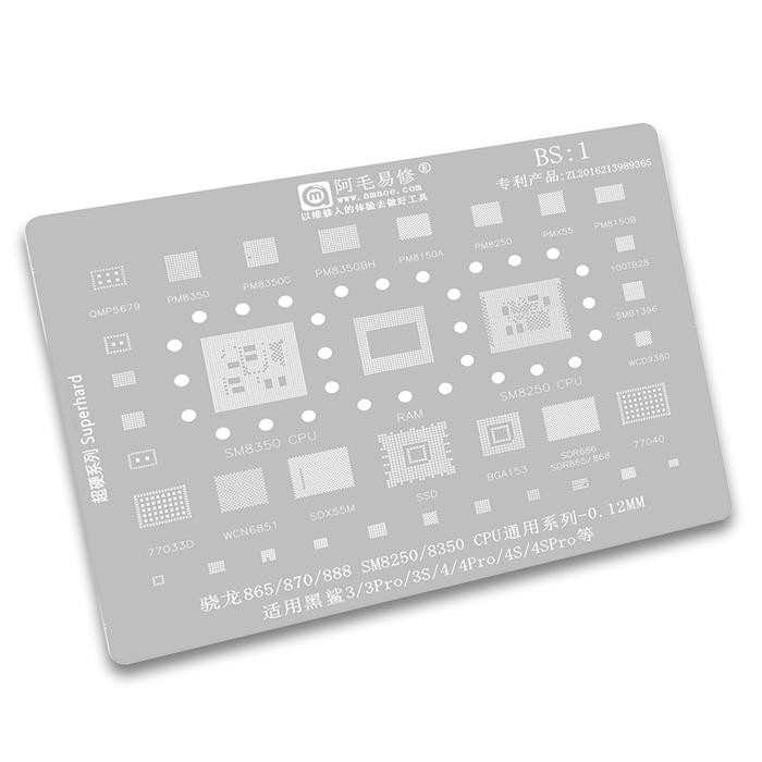 Cetakan IC Amaoe BS:1 SNAPDRAGON 865/870/888 SM8250/8350 CPU Universal SERIESseries -0.12mm Bahan