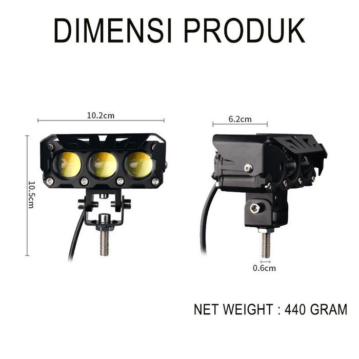 Lampu Led Tembak Sorot Laser 3 Mata Led Sql 3 Mata Hilo Projie 35W Car