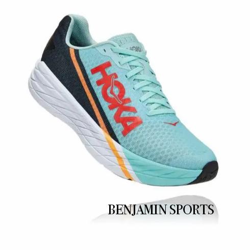 Sepatu Hoka One One Rocket X Women Running Shoes Eggshell Blue / Black