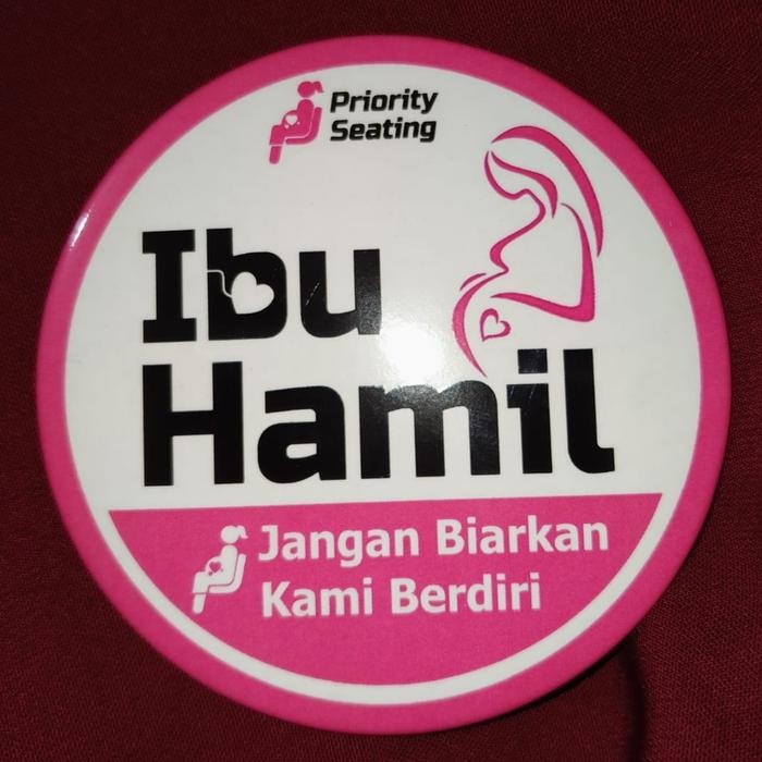 Pin Ibu Hamil Prity Seat ukuran 75 mm Glossy *