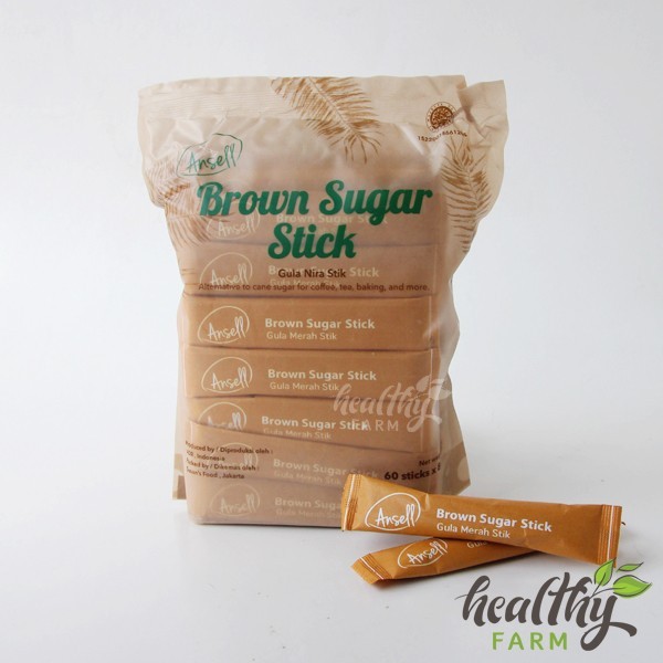

PREMIUM Brown Sugar Bubuk Stick Ansell / Gula Merah / Coconut Sugar Stik 480g