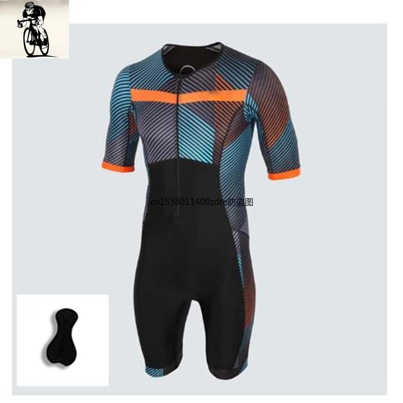 Men Short Sleeve Cycling Jersey Triathlon Suit, Mens Short Sleeve Triathlon Jumpsuit Running