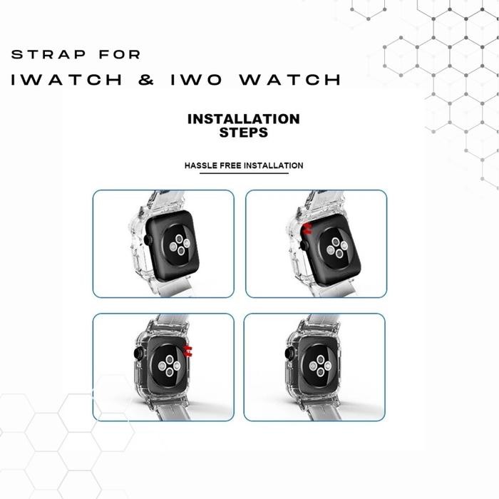 (Expert) STRAP TRANSPARAN SPORT STYLE IWATCH & IWO WATCH