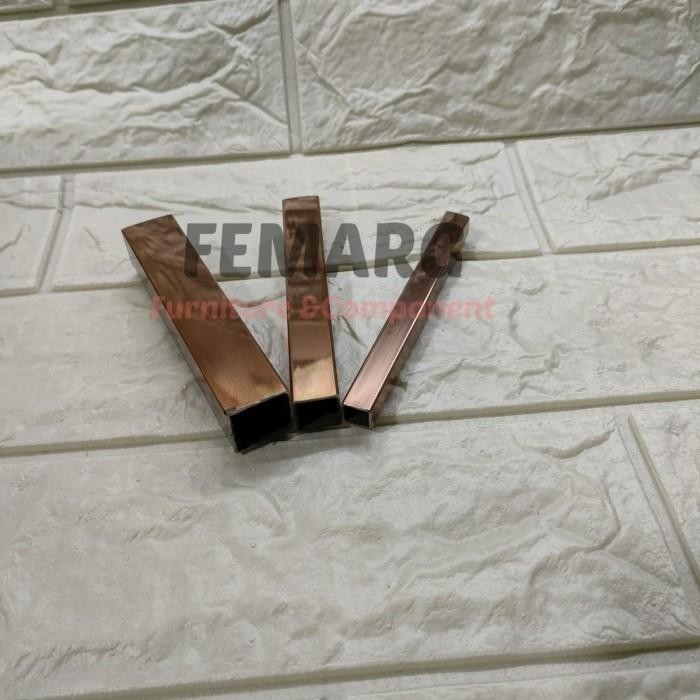 HOLLOW STAINLESS 10X10mm FEMARG SUS 201 MIRROR GOLD ROSE GOLD BLACK