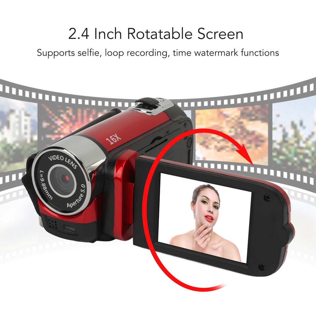 16Mp Digital Camera D90 1080P 16Mp Digital Camera 2.4 In  Rotatable Screen Camcorder 16X Zoom Hd