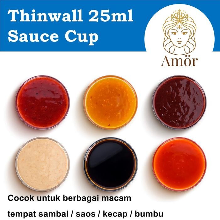[ 1 dus ] sauce cup 25 ml thinwall tempat plastik saos sambal puding