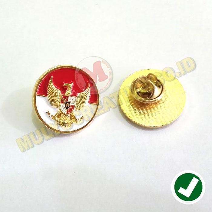 

Pin Garuda Merah Putih Bulat Jarum Lebar 2.3cm Logam Kuningan Cor PREMIUM