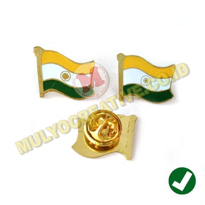 

Pin Bros Bendera Negara India Flag Pin India Bahan Logam Kuningan PREMIUM