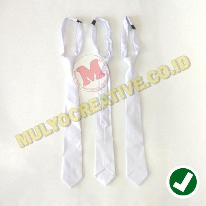

Dasi Putih Atribut Sekolah - Dasi Putih Polos Ikatan Perekat PREMIUM