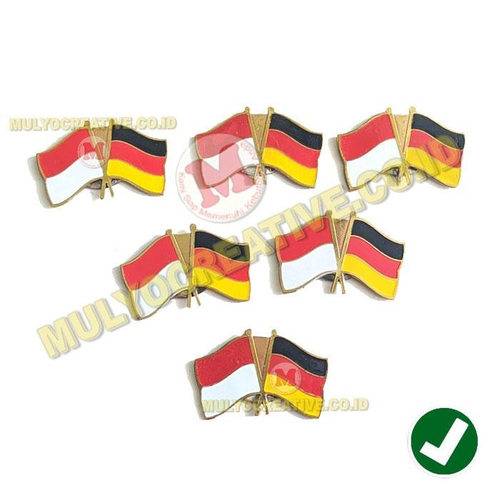 

Pin Cross Flag Jerman Indonesia Pin Bendera Persahabatan Model Magnet PREMIUM