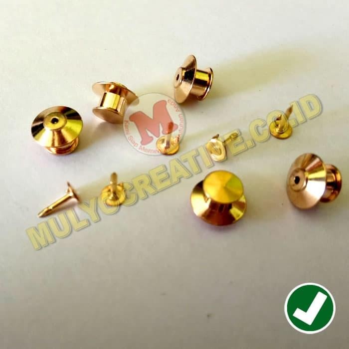 

Manset Dandang Knop Emas Paku Dudukan Nametag Pin dan Lencana PREMIUM
