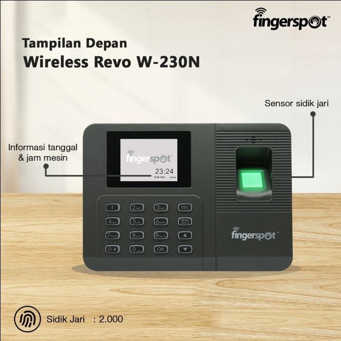 Mesin Absensi Finger Print (Sidik Jari) Fingerspot Revo W-230N Wifi