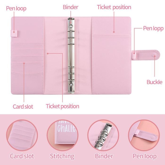 

Binder Polos 6 Ring Binder Keuangan Binder Aesthetic 3 Warna A6