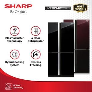 Sharp Kulkas 4 Pintu SJ-IF85PG-GB J-Tech Inv Queen Geo black 590L