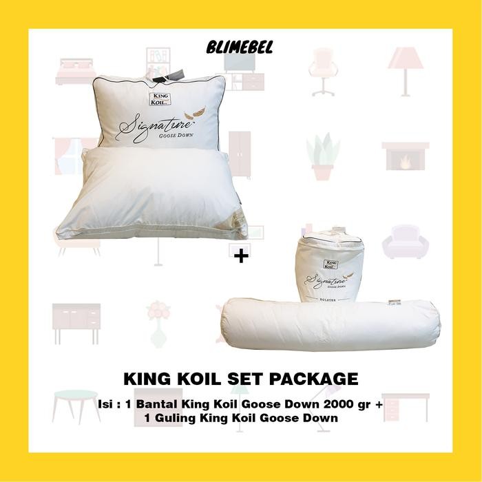PAKET Bantal King Koil Goose Down 2000gr + Guling King Koil Goose Down