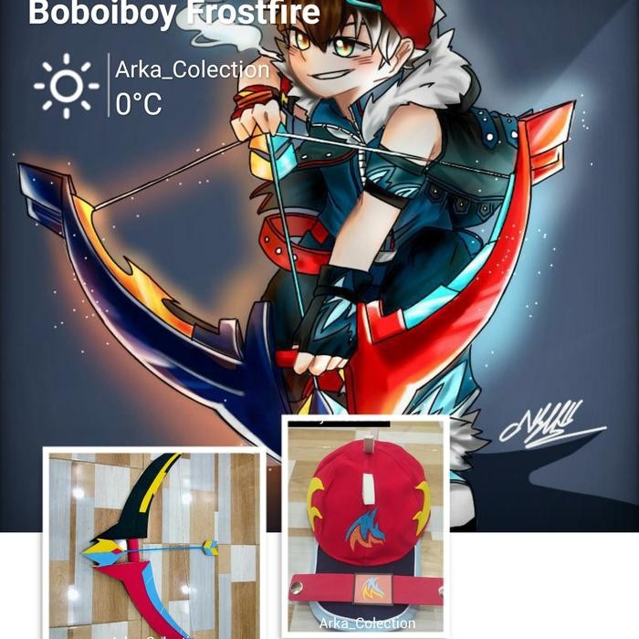 Boboiboy Frostfire Topi Gelang Senjata Boboiboy