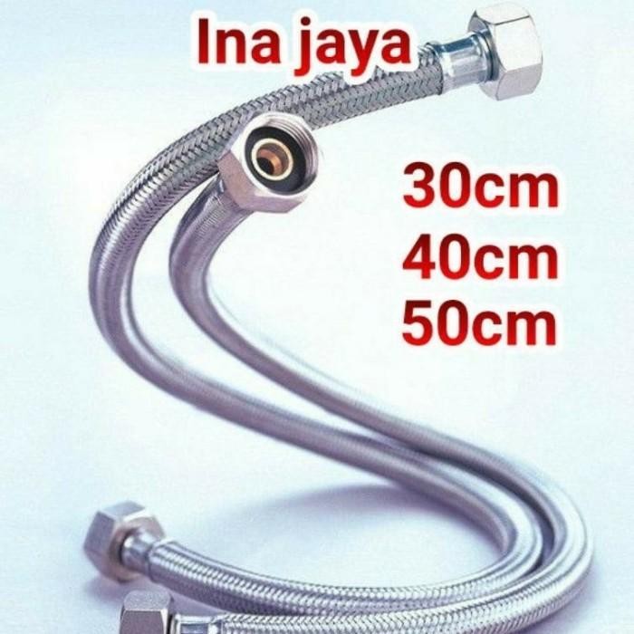 SELANG ANYAM SAMBUNGAN KRAN TOILET WC CLOSED DUDUK PLEXIBEL STAINLISE