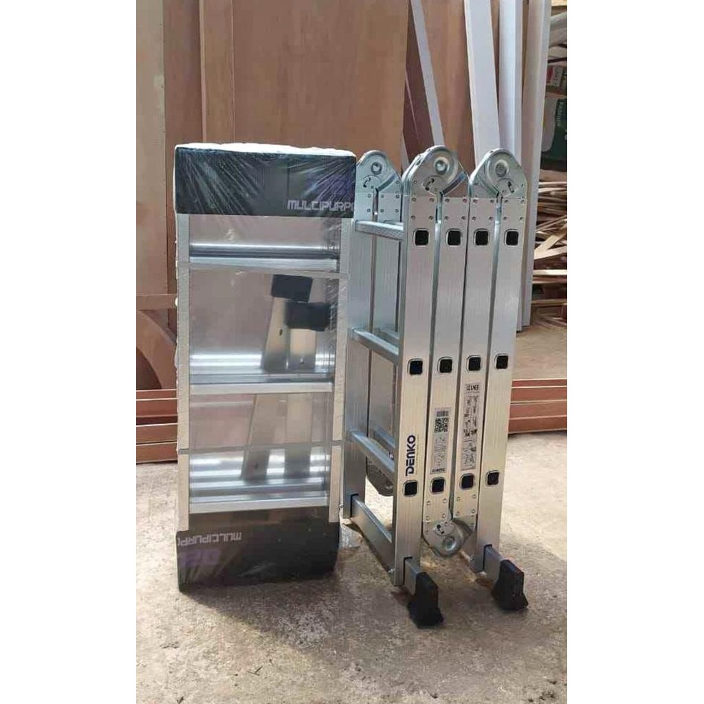 

Terlaris Tangga Lipat Aluminium Denko Mal4X3 Multipurpose Ladder 4X3 Steps 3.5M