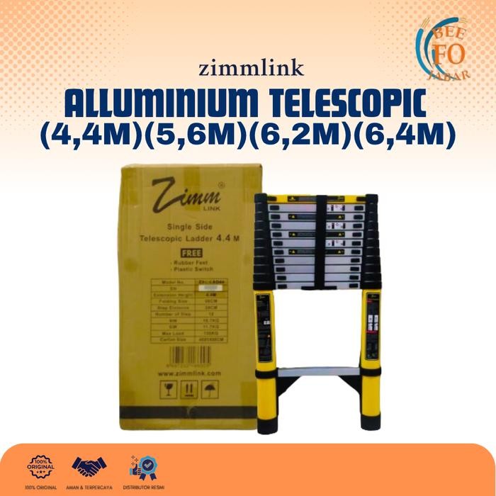 

Terlaris Aluminium Telescopic Sigle Ladder Zimmlink (4,4M/5,6M/6,2M/6,4M)