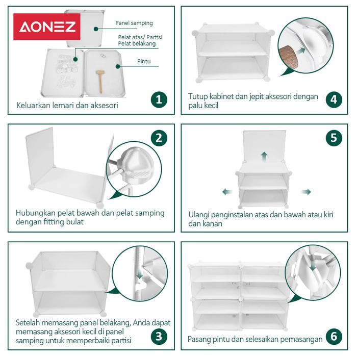 AONEZ Rak sepatu kain lemari sepatu 9 Susun