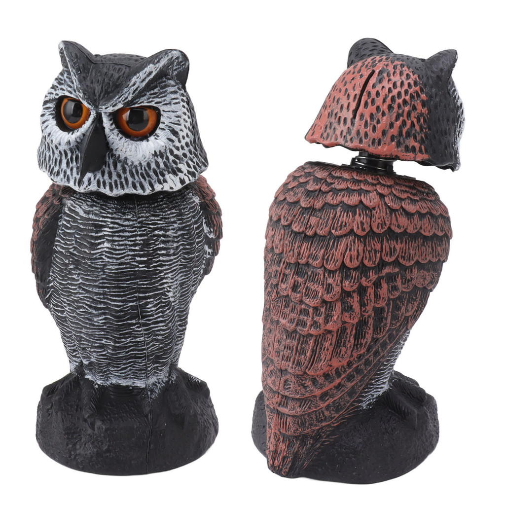 Owl Decoy Plastic Shake Head Owl Decoy To Scare Birds Away Scarecrow Fake Owl Outdoor Garden