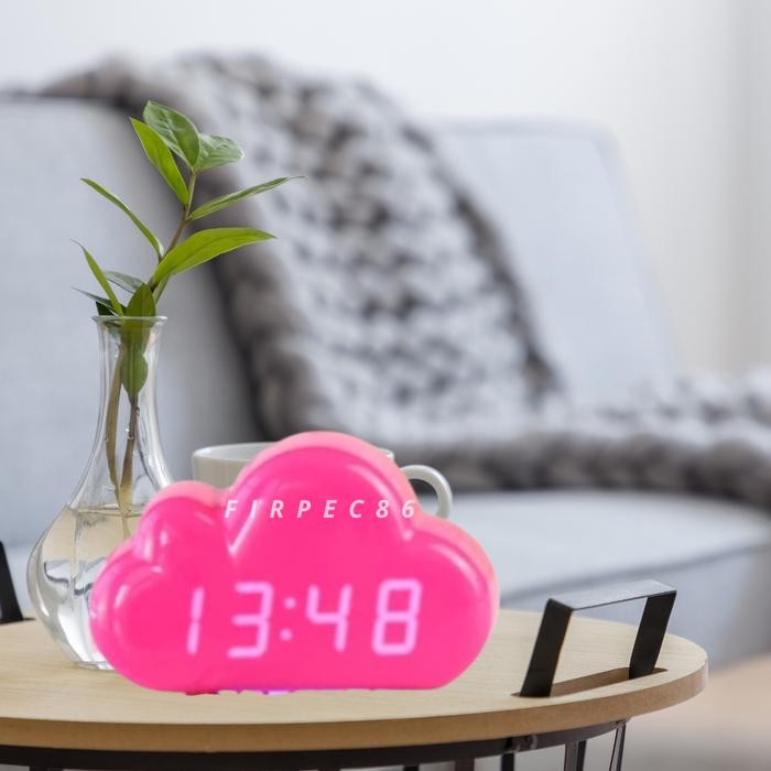JAM DIGITAL AWAN / DESIGN LUCU WEKER ANAK LED - JAM DAN SUHU